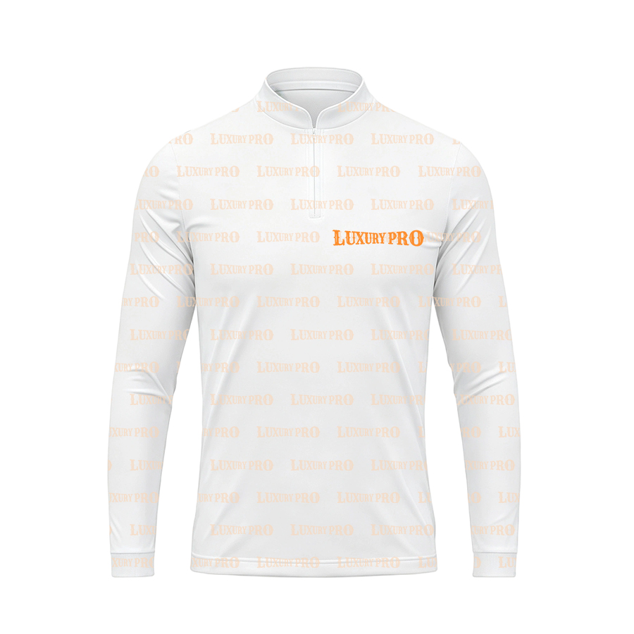 AOP HNH Stand Collar Long Sleeve Polo