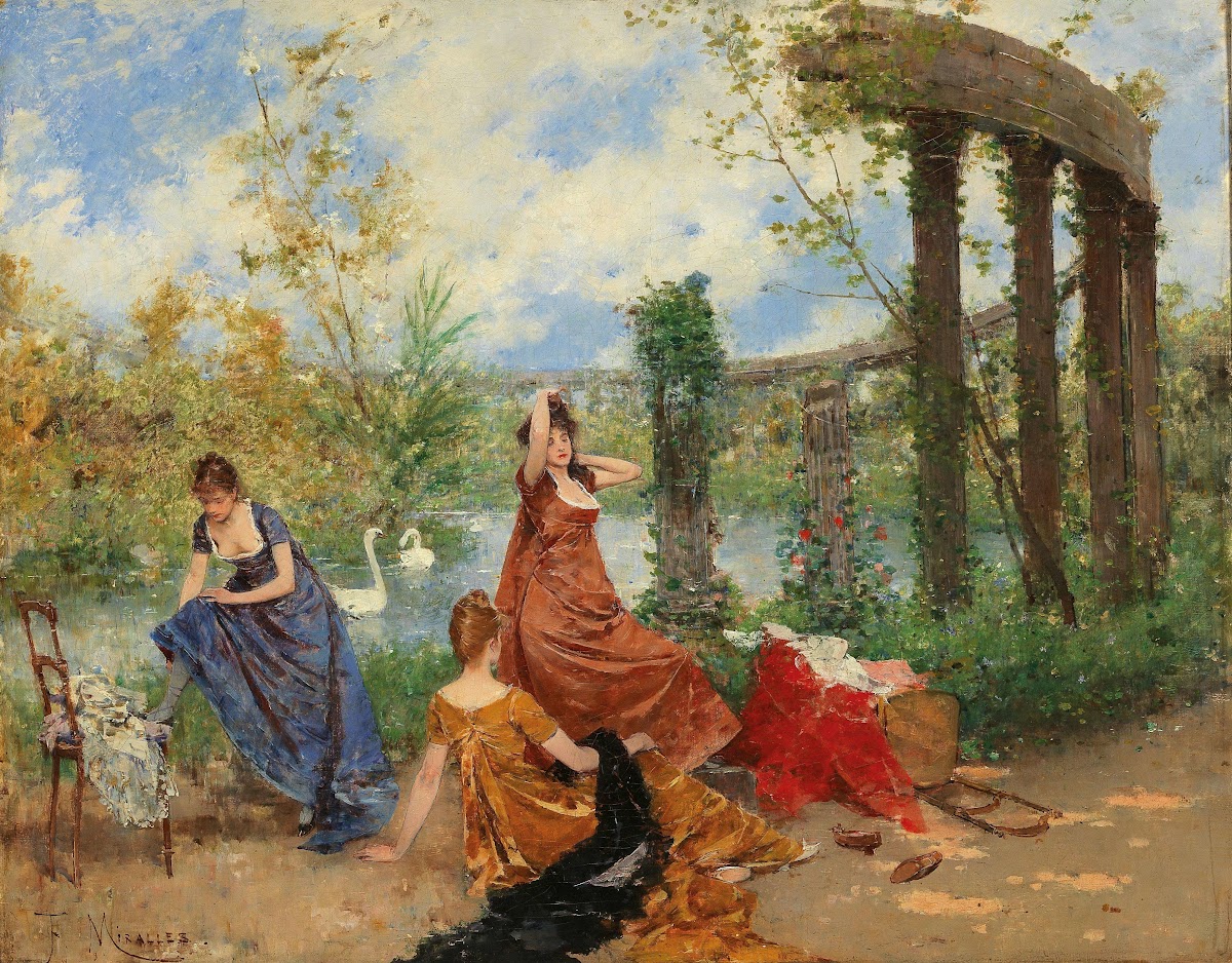 Ladies Near The Park Pond