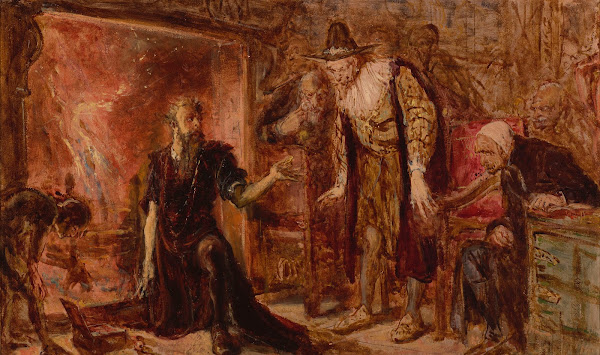 Alchemist Sendivogius and Sigismund III sketch 1867