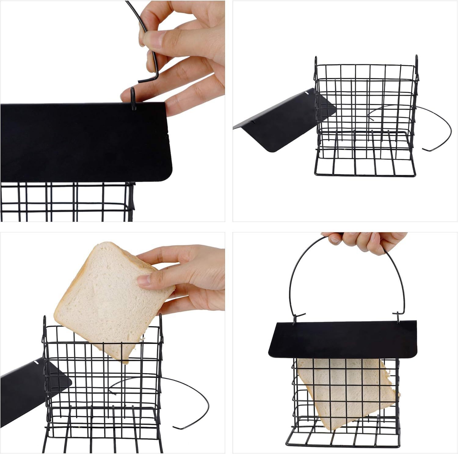 Hanging metal birdhouse for outdoor use