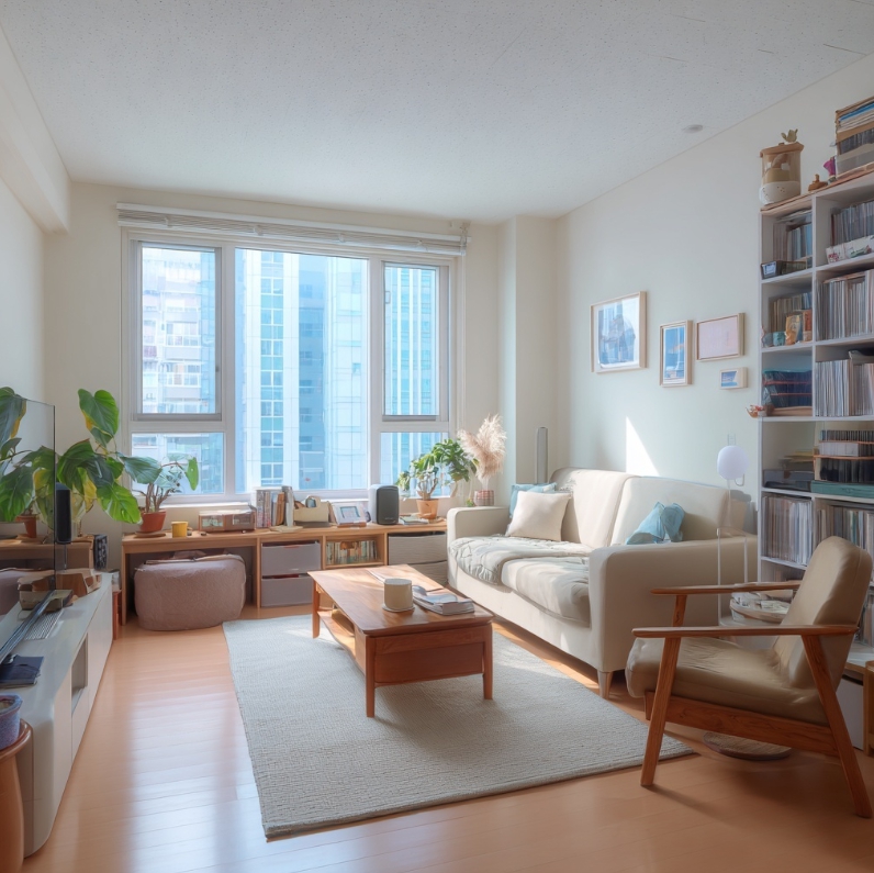 정리된 거실과 안정적인 분위기의 집 내부