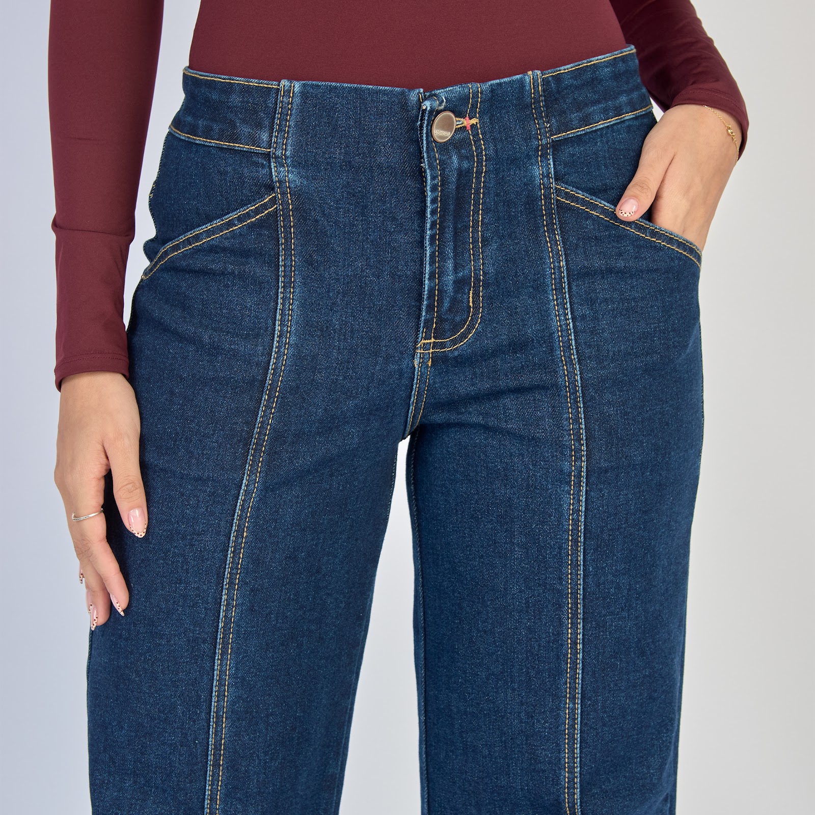 Jean dama vaquero licrado color azul oscuro - Vista 7