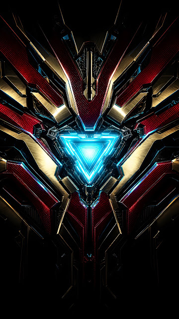 Nanotech Superhero Suit with Glowing Arc Reactor Wallpaper - Free mobile Wallpaper