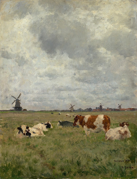 Rinder auf der Weide bei Overschie 1890