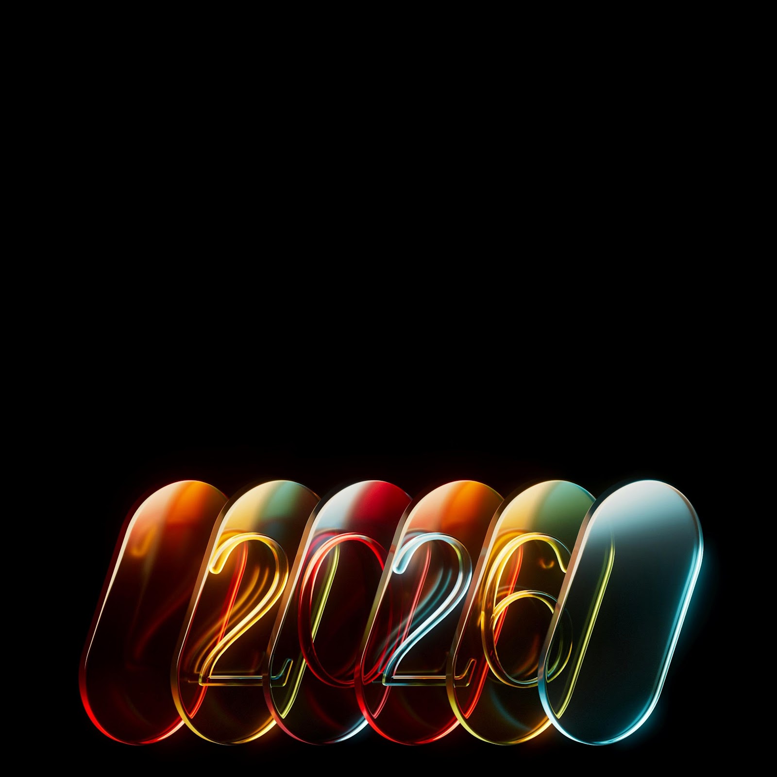 Download Glowing Glass Year 2020 4K iPhone