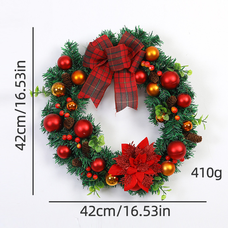 Christmas wreath with colorful balls, 40 cm
