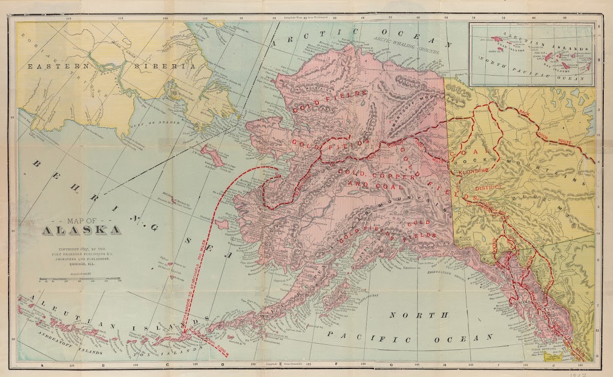 Map Of Alaska And Klondike 1897