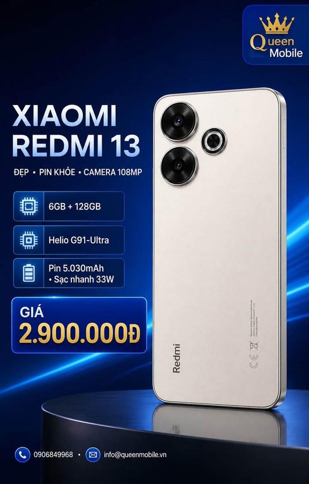– máy đẹp, pin khỏe, camera 108MP

 Giá bán 2.900.000 VND

Máy đẹp, thiết k...