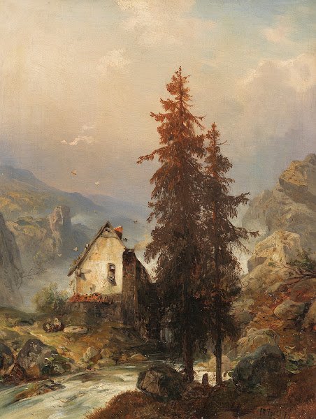 Mühle im Gebirgstal 1879