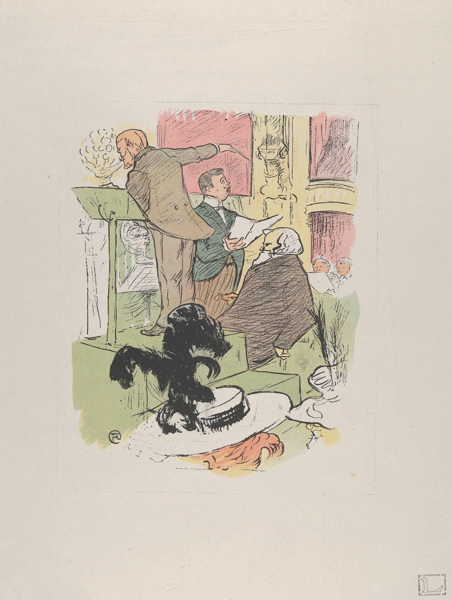 Ambroise Thomas attending a rehearsal of Françoise de Rimini from Le Rire No 66