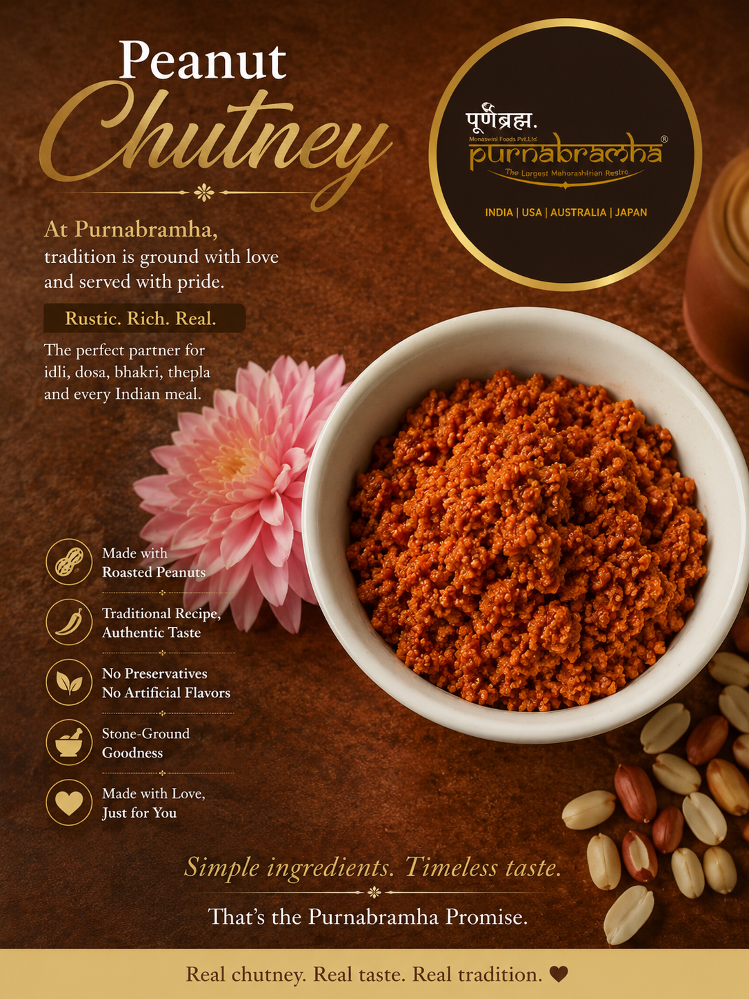 Peanut Chutney - Maharashtrian dish at Purnabramha