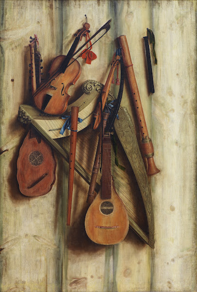Board Partition With Musical Instruments Trompe Loeil 1672