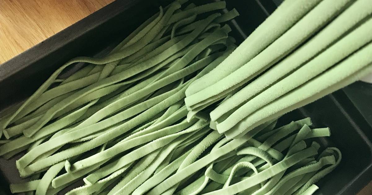 💚 Mì Dẹp Tagliatelle Tươi Với Tảo Spirulina (Bằng Máy Philips)