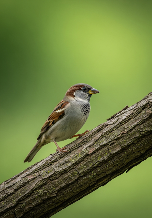 House Sparrow on a Branch