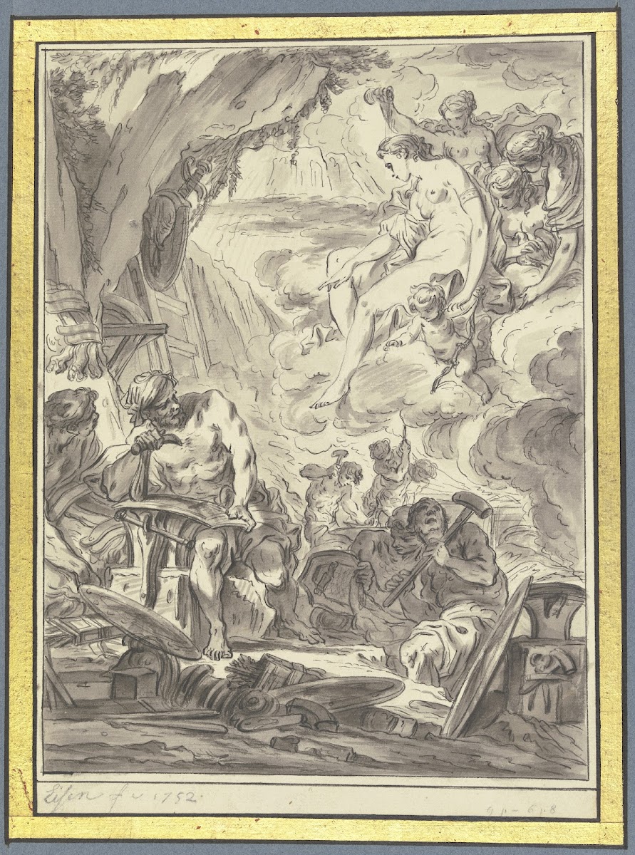 Venus in der Werkstatt des Vulkan der die Waffen des Aeneas schmiedet 1752