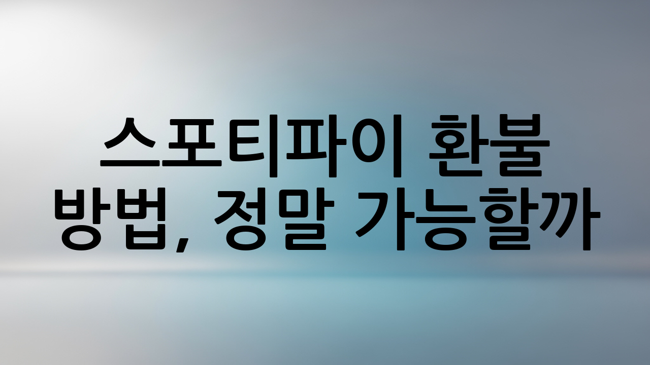 스포티파이 환불 방법, 정말 가능할까?
