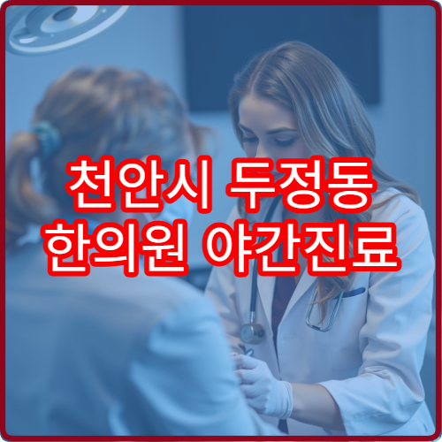 천안시 두정동 한의원 야간진료 가능한 한방 치료 병원