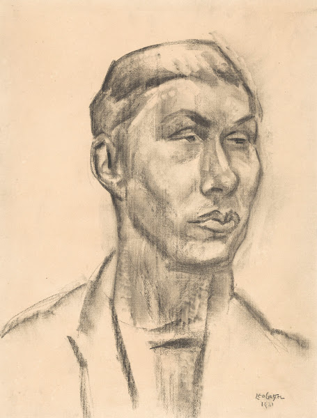 Portret van een man het hoofd driekwart naar rechts 1921