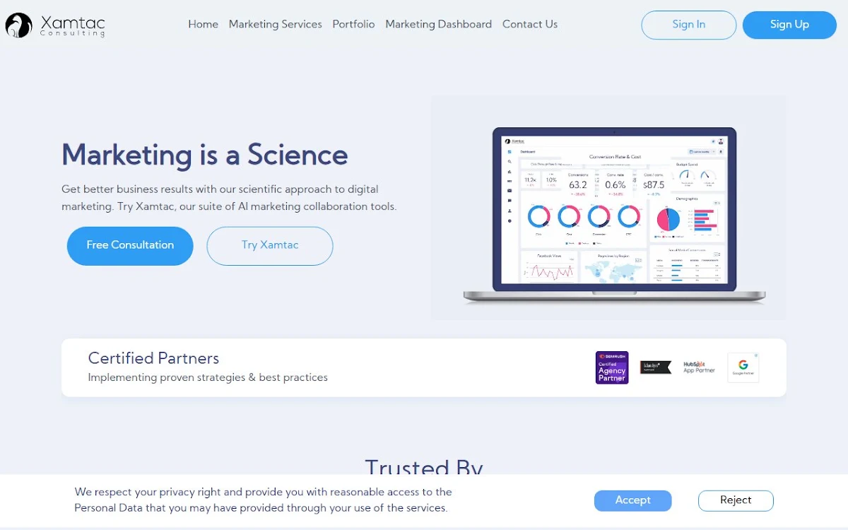 Captura de Personalized CMO Marketing AI by Xamtac