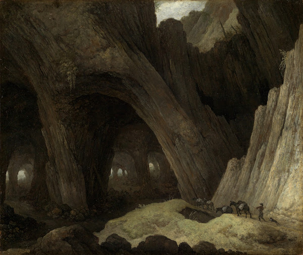 Felsenhöhle mit Maultiertreibern 1653