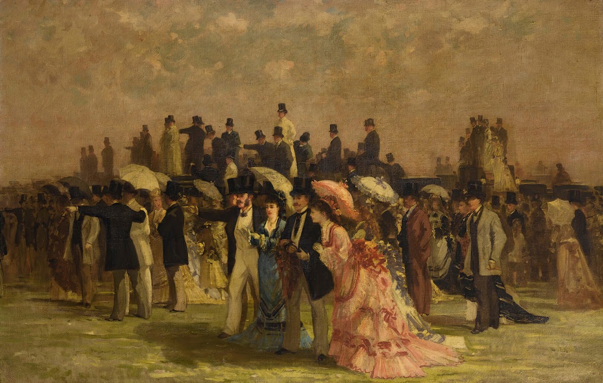 Elegant Women At The Races 1864
