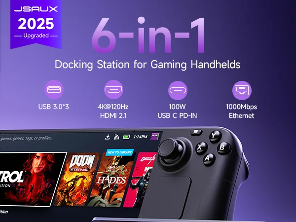 Steam Deck playing popular games from GameSpot's 2025 list