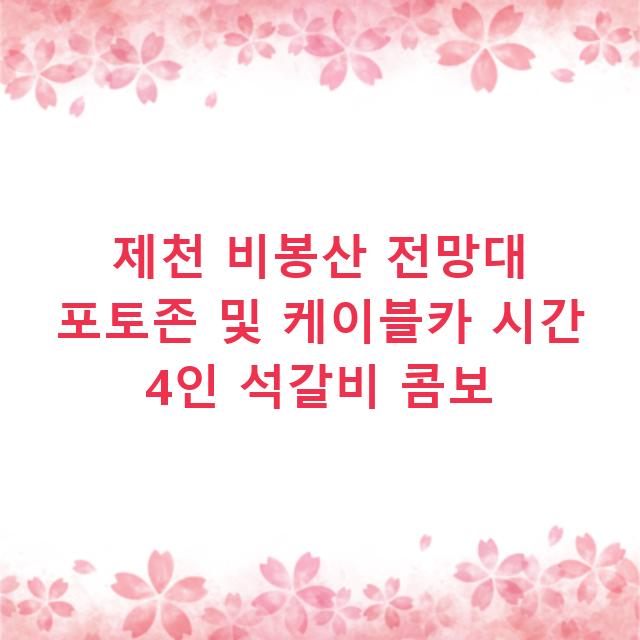 제천 비봉산 전망대 포토존 및 케이블카 시간 4인 석갈비 콤보