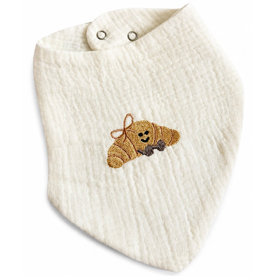 Baby bibs Twins muslin embroidered  2 pcs multicolor