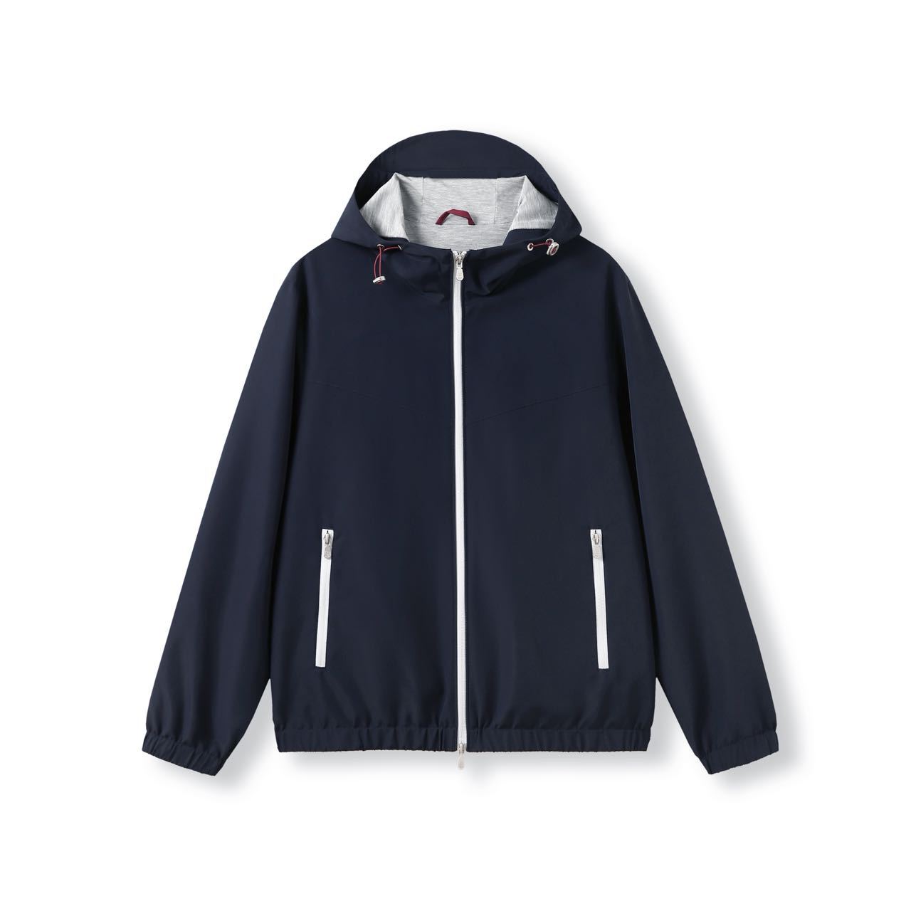Elegant Men's Hooded Jacket, Wool and Silk