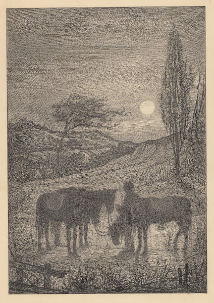 Man met drie paarden in een landschap in or before 1910
