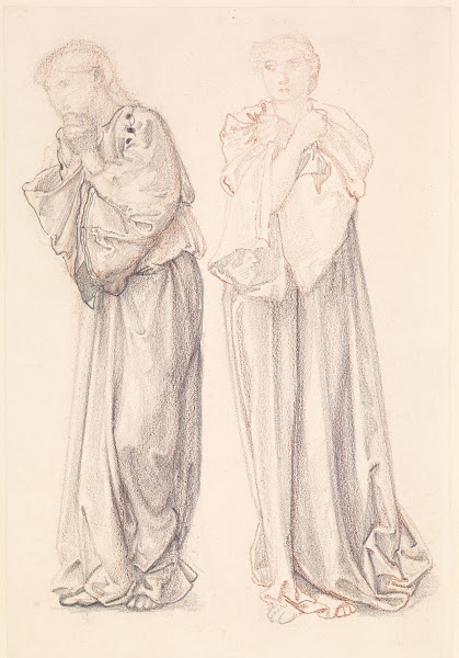 St George Series  Two Studies of Female Attendants for The Princess draws the fa
