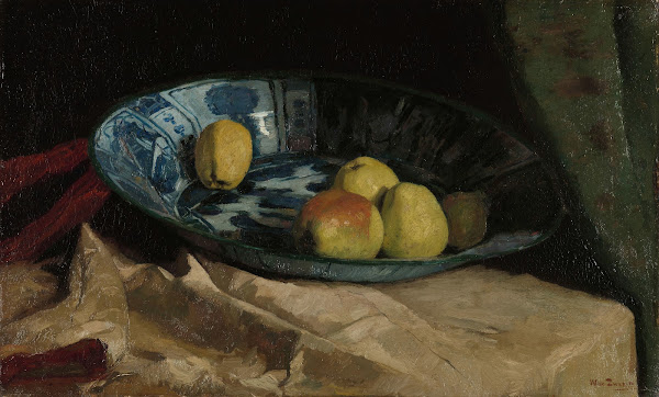 Still Life with Apples in a Delft Blue Bowl 1880   1890