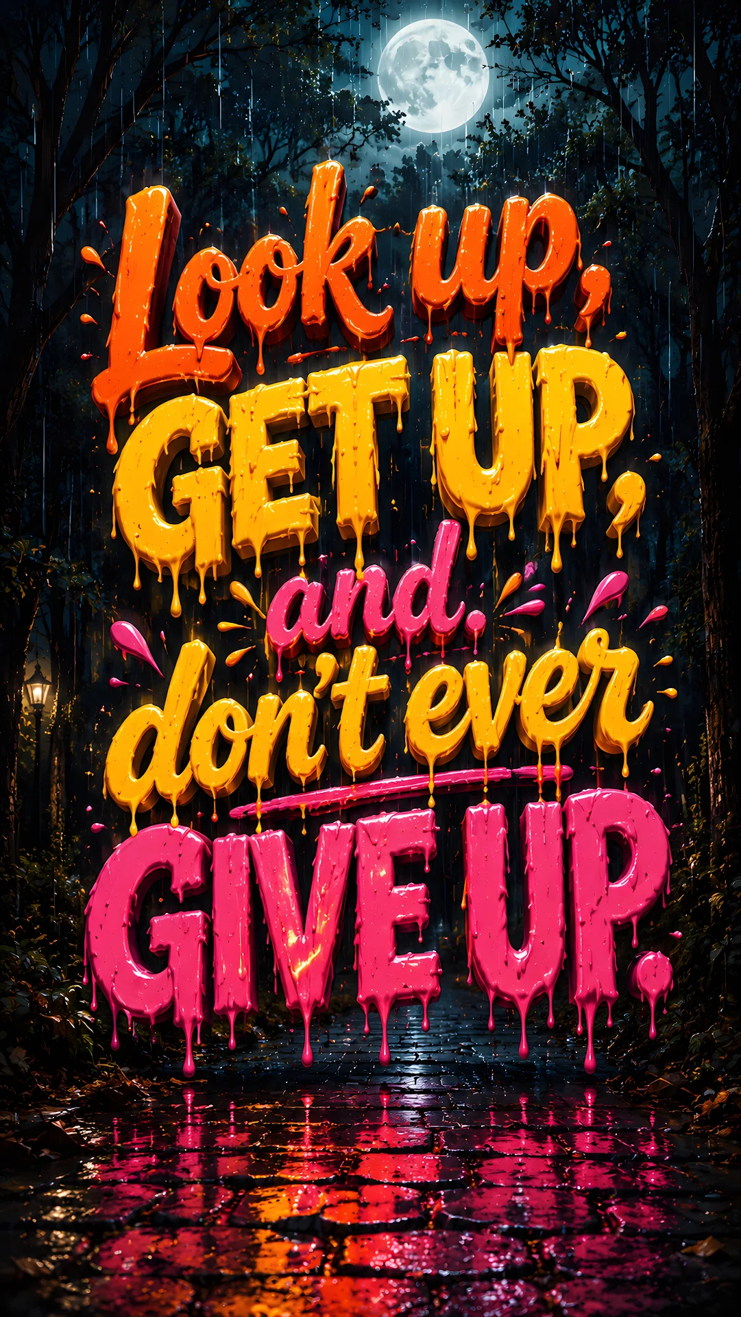 Inspirational Look Up Get Up Typographic Poster - Free 4K mobile Wallpaper