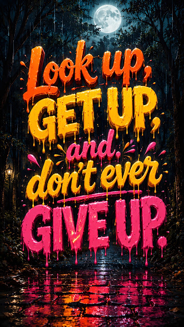 Inspirational Look Up Get Up Typographic Poster - Free mobile Wallpaper