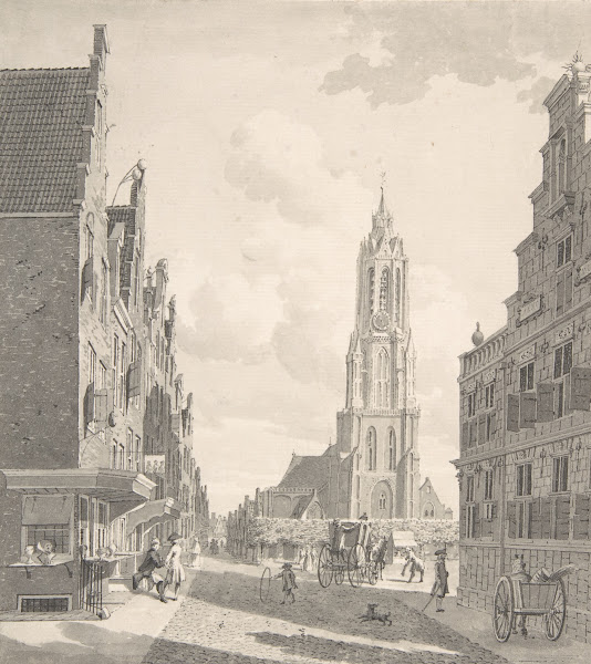 Marketplace Of Delft With The Nieuwekerk 18th Century