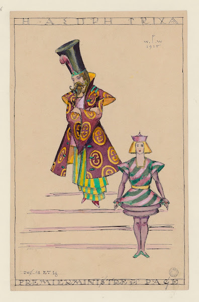 Le Cheveu Blanc  Maquette De Costume  Le Premier Ministre Et Le Page 1910s