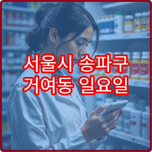 서울시 송파구 거여동 일요일 당번약국 야간까지 운영하는 약국 정보