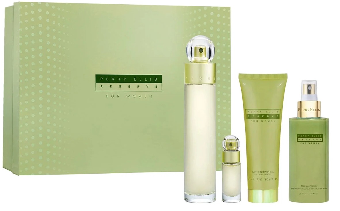 ESTUCHE PERRY ELLIS RESERVA MUJER 4PZS 100ML EDT + 7.5ML EDT + SPLASH + CREMA