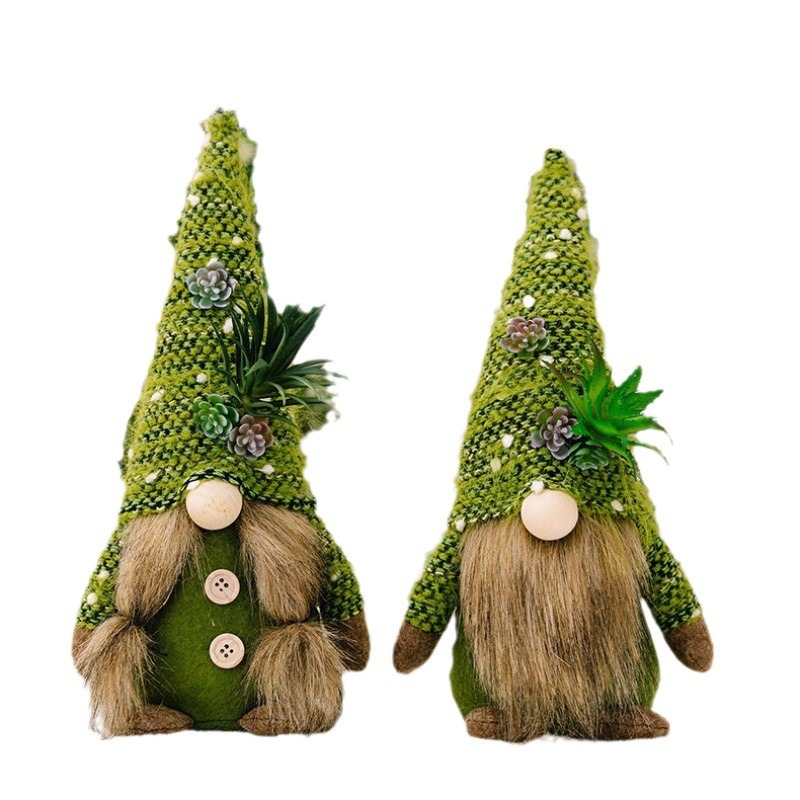 Weihnachtswichtel mit Sukkulenten-Design