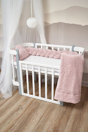 Бампер - косичка Twins 3-х прядная 120 см Teddy пудровый розовый