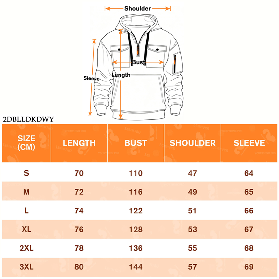 2D Half-Zip Multi-Pocket Sweatshirt