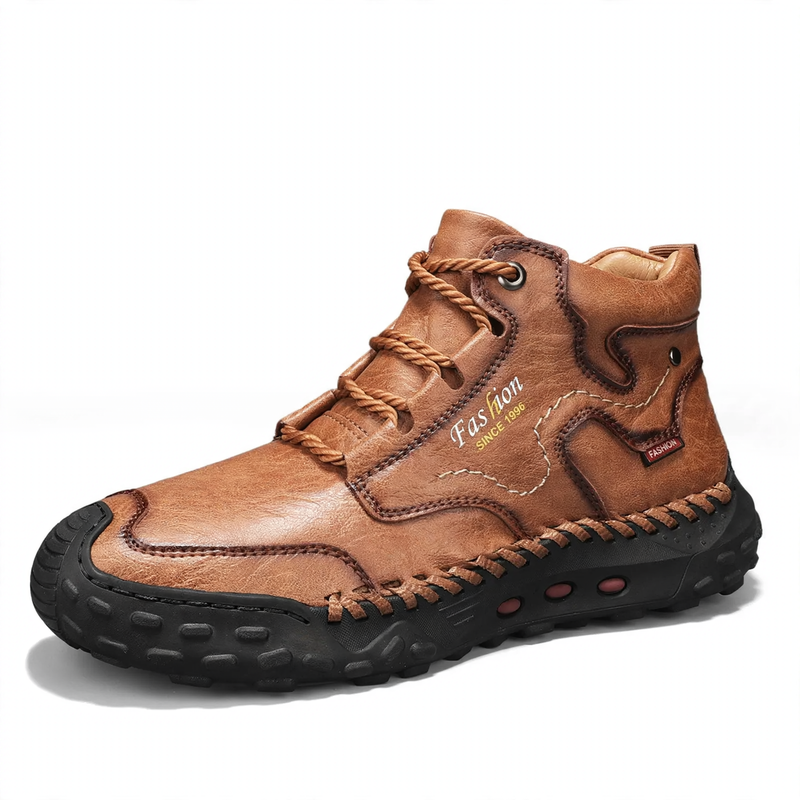 Men's ankle boots, mid-height shaft, lined