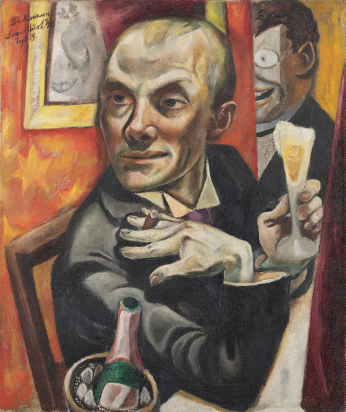 Self Portrait with Champagne Glass 1919