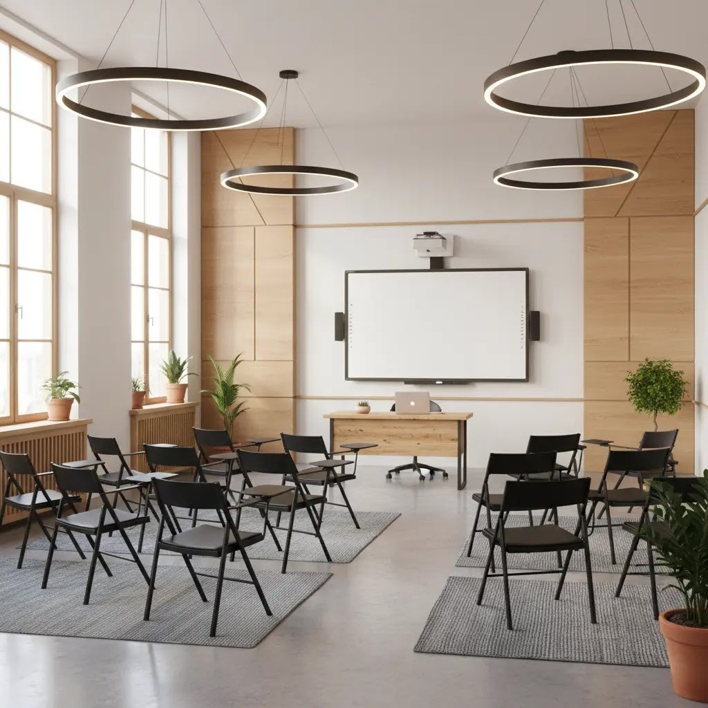 Inspirasi Desain Ruang Kelas Minimalis dengan Kursi Kuliah Lipat