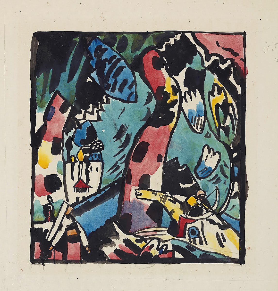 Design for the color woodcut Archer 1910