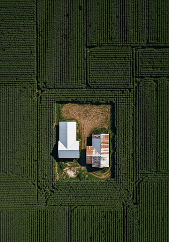 Farmhouse Surrounded by Corn Fields