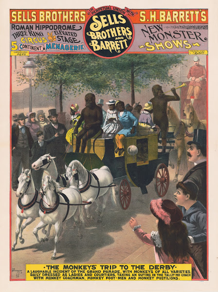 Sells Brothers and Barrett The monkeys trip to the derby 1890