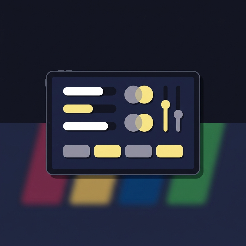 Minimalist vector tablet showing an odds converter UI with blurred team color swatches in the background using Funded Plays palette dark background and soft accents nrl betting odds
