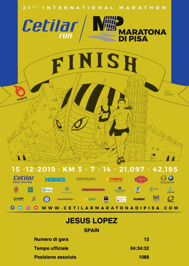 Diploma de PISA MARATHON