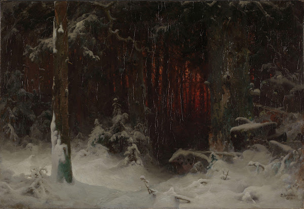 Wooded Landscape in Snow 1870